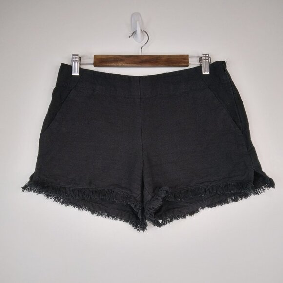 Ann Taylor Loft The Riviera Short Black Fringe Hem Size 6 - Picture 2 of 10